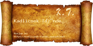 Kadlicsek Tünde névjegykártya