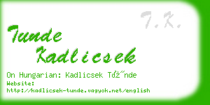 tunde kadlicsek business card